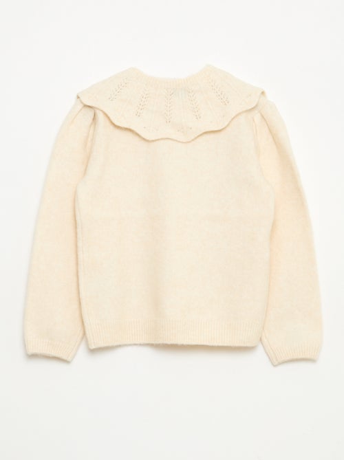 Pull en maille avec collerette amovible - Kiabi