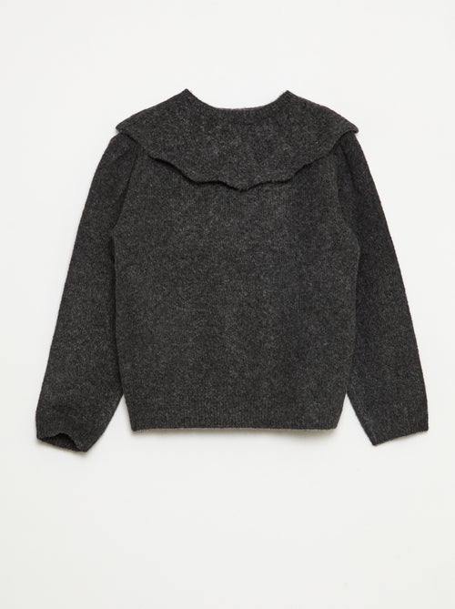 Pull en maille avec collerette amovible - Kiabi