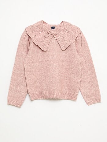 Pull en maille avec collerette amovible