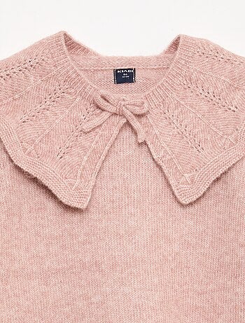 Pull en maille avec collerette amovible