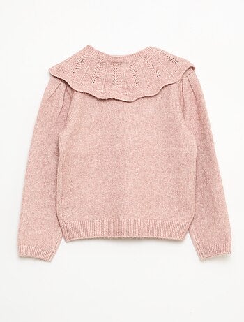 Pull en maille avec collerette amovible