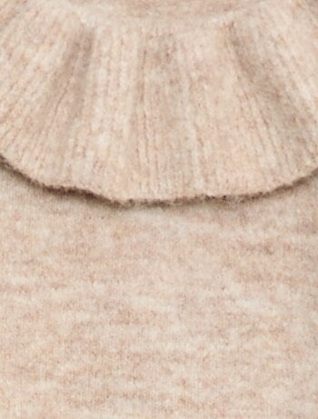 Pull en maille avec collerette côtelée