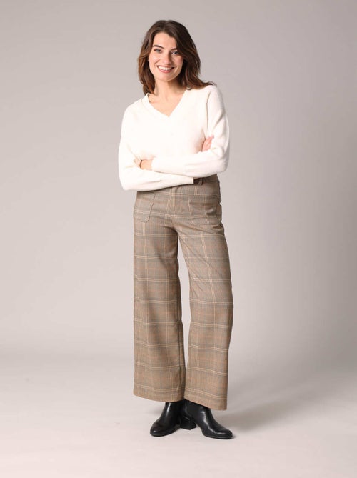 Pull en maille avec double col en V 'Deeluxe' - Kiabi