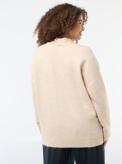 Pull en maille avec écharpe intégrée - Kiabi