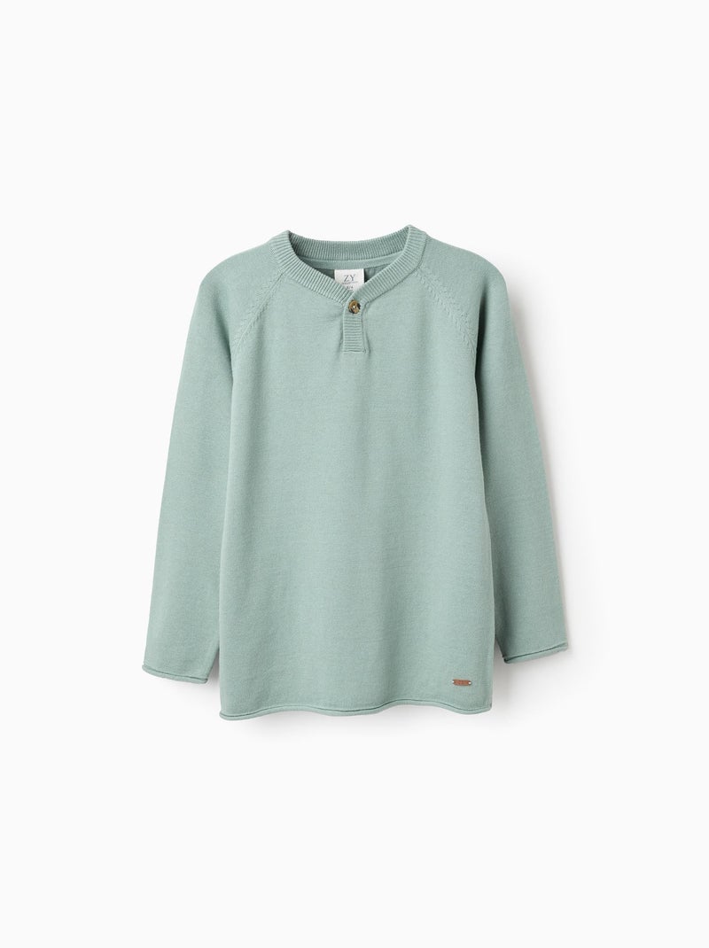 Pull en Maille avec Extrémités Enroulées Vert clair - Kiabi