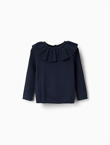 Pull en maille avec extrémités festonnées