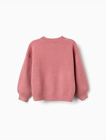 Pull en maille avec fleurs brodées