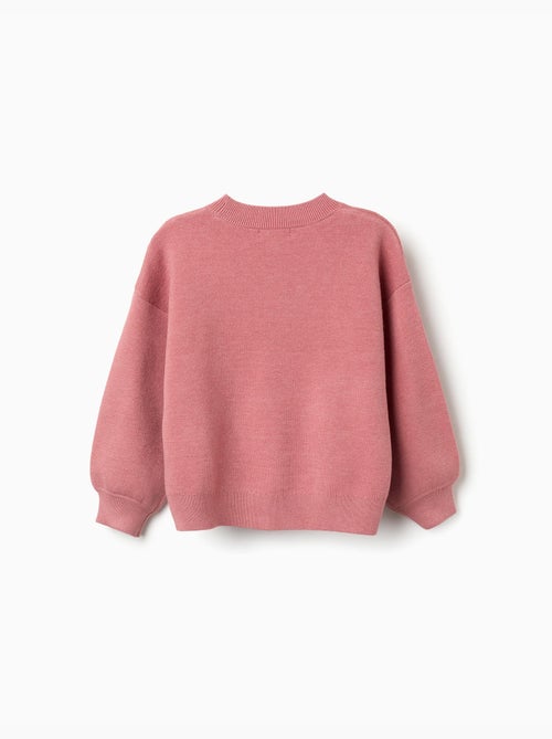Pull en maille avec fleurs brodées - Kiabi
