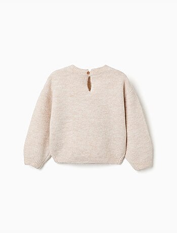 Pull en maille avec fleurs en intarsia