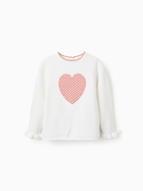 Pull en Maille avec Jacquard dÉtoile et Volants - Kiabi