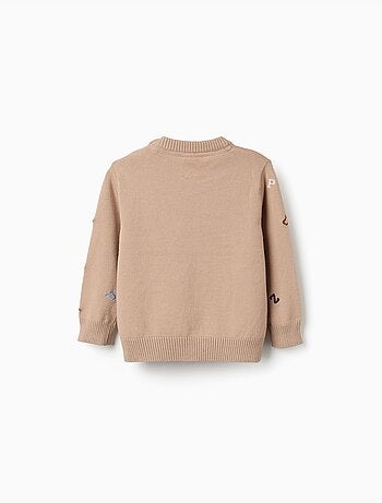 Pull en maille avec lettres brodées