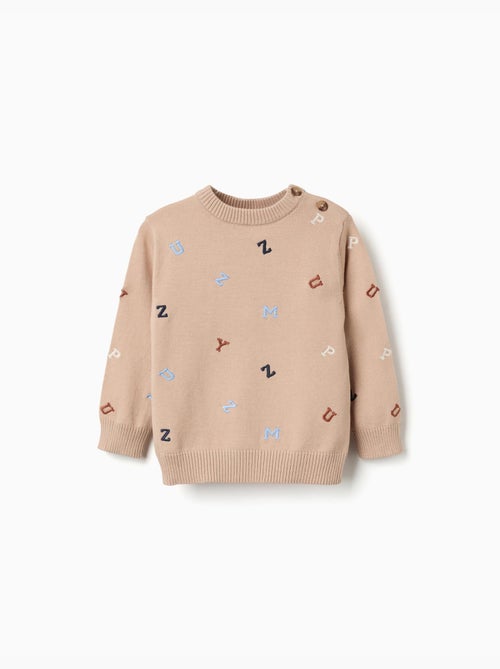 Pull en maille avec lettres brodées - Kiabi