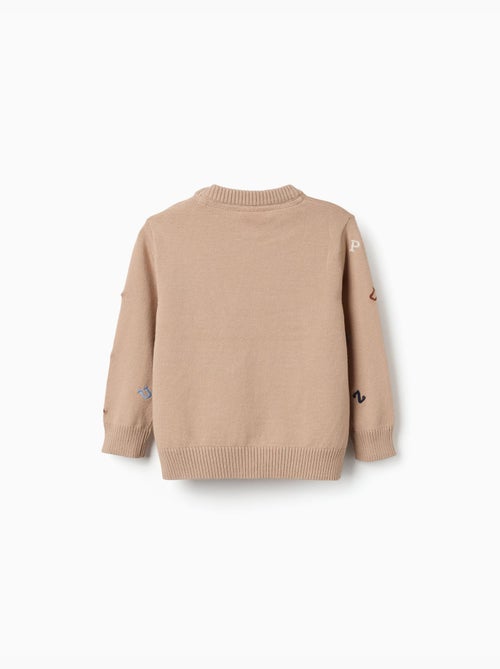 Pull en maille avec lettres brodées - Kiabi