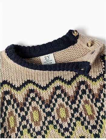 Pull en maille avec motif jacquard