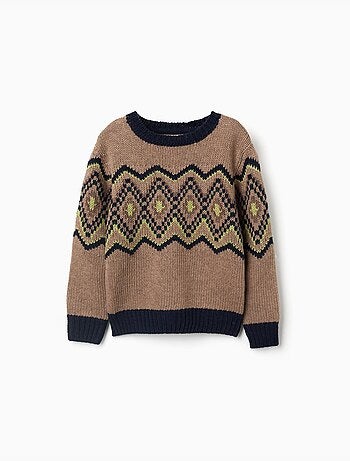 Pull en maille avec motif jacquard