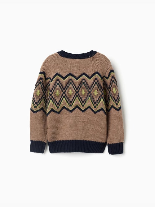 Pull en maille avec motif jacquard - Kiabi