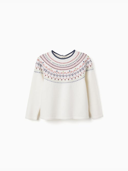 Pull en maille avec motif jacquard - Kiabi