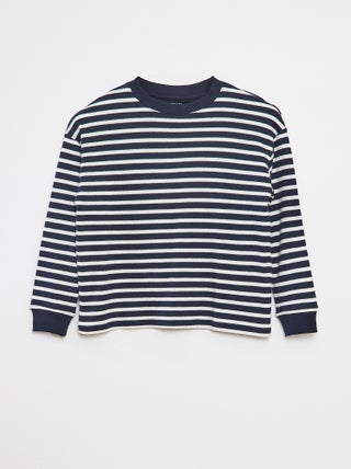 Pull en maille avec motif rayé all over