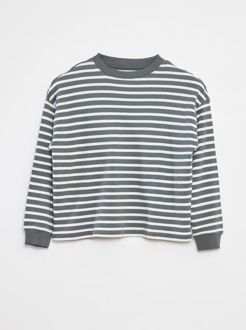 Pull en maille avec motif rayé all over - Kiabi