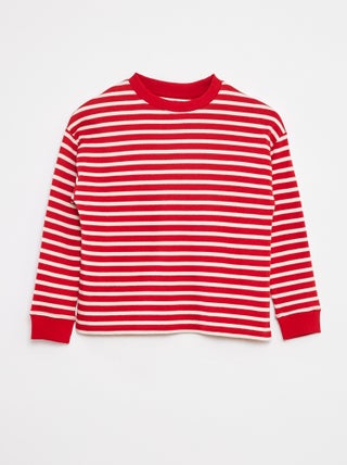 Pull en maille avec motif rayé all over