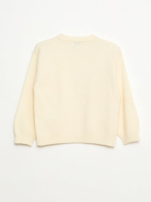 Pull en maille avec nœud en maille torsade devant - Kiabi