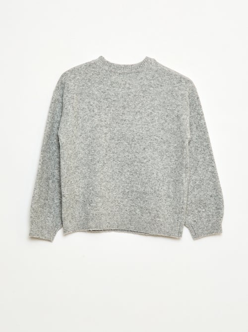 Pull en maille avec nœud en maille torsade devant - Kiabi