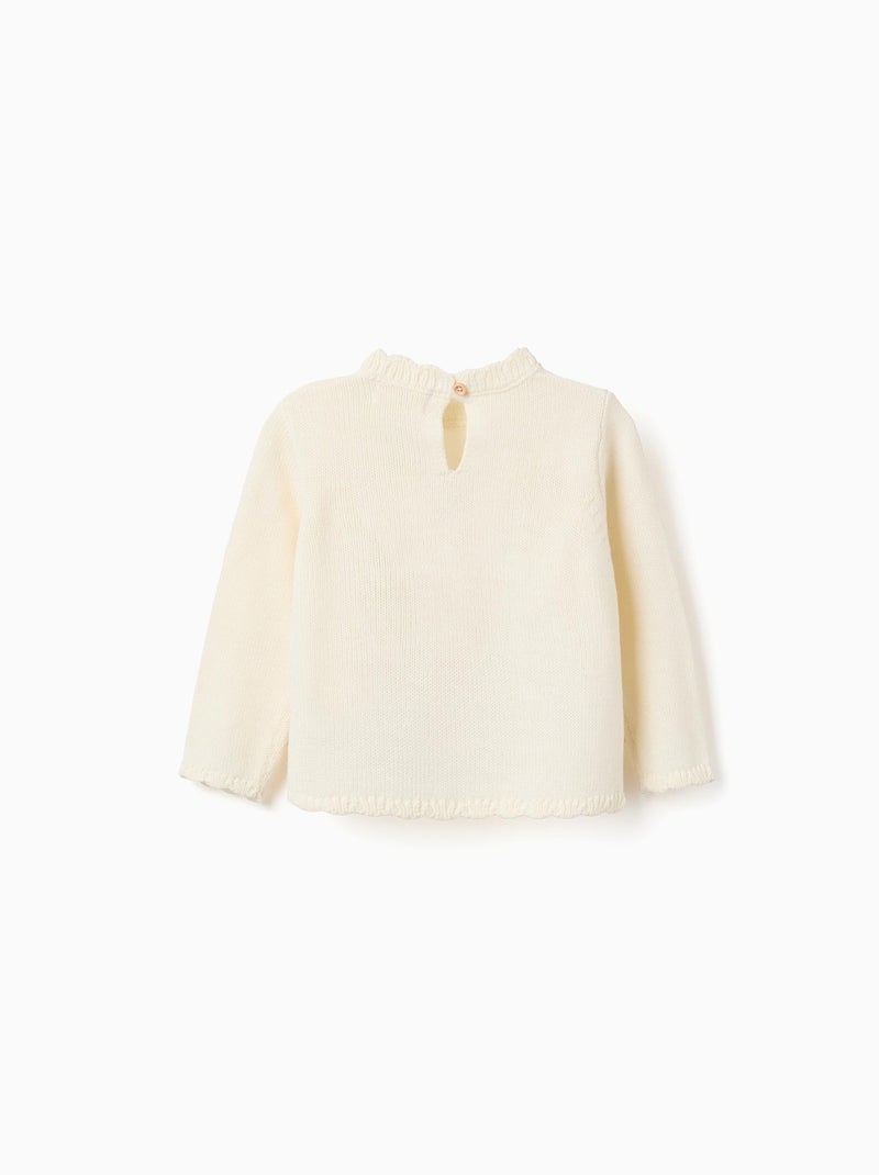 Pull en maille avec nœud et paillettes Beige - Kiabi