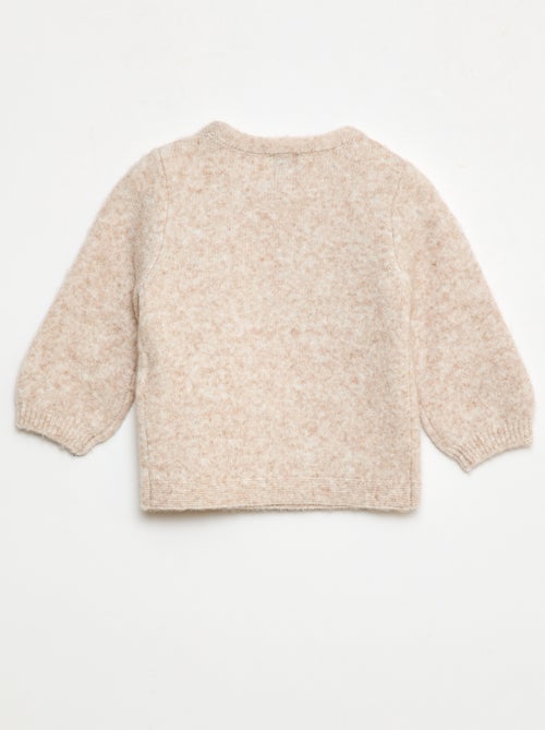 Pull en maille avec nœud fantaisie devant - Kiabi