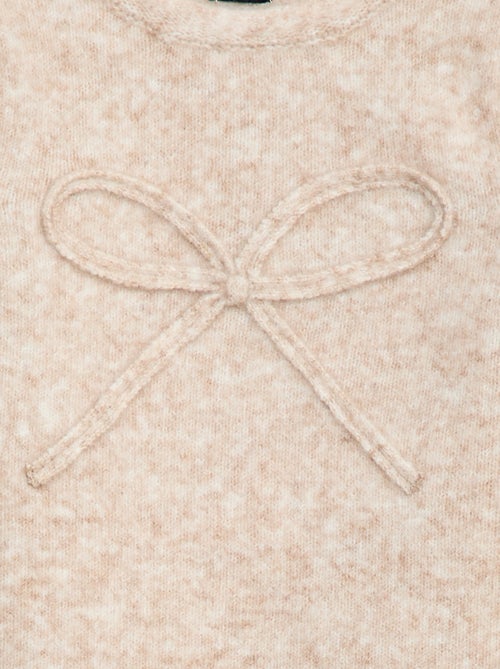 Pull en maille avec nœud fantaisie devant - Kiabi