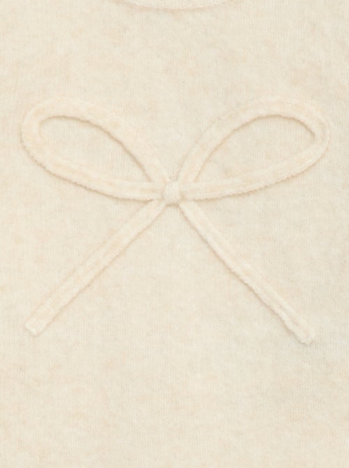 Pull en maille avec nœud fantaisie devant - Kiabi