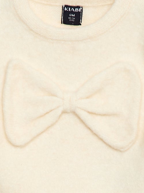 Pull en maille avec nœud fantaisie devant - Kiabi