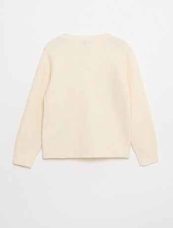 Pull en maille avec nœud fantaisie devant