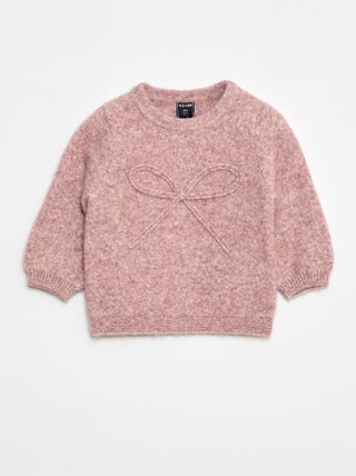 Pull en maille avec nœud fantaisie devant