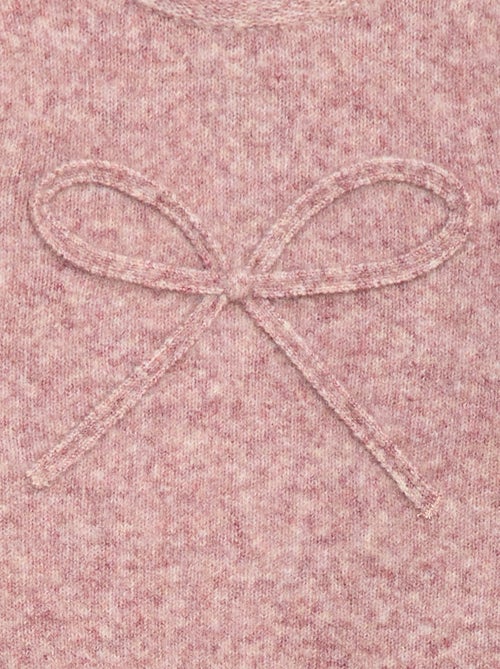 Pull en maille avec nœud fantaisie devant - Kiabi