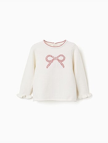 Pull en maille avec nœud jacquard