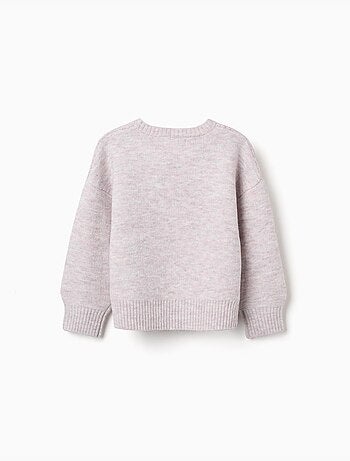 Pull en maille avec nœuds et pois jacquard