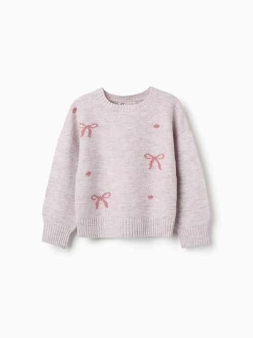 Pull en maille avec nœuds et pois jacquard - Kiabi Pull en maille avec nœuds et pois jacquard - Kiabi
