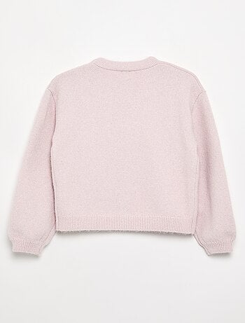 Pull en maille avec ouverture par nœuds
