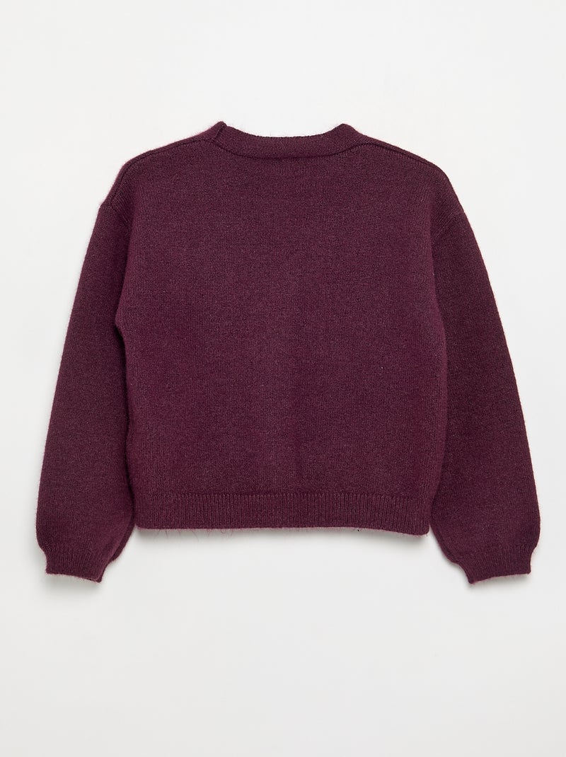 Pull en maille avec ouverture par nœuds Rose - Kiabi