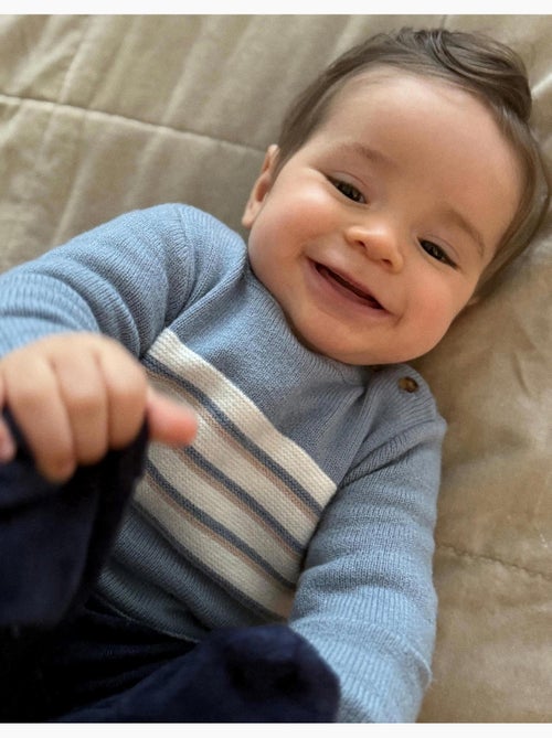 Pull en maille avec rayures - Kiabi