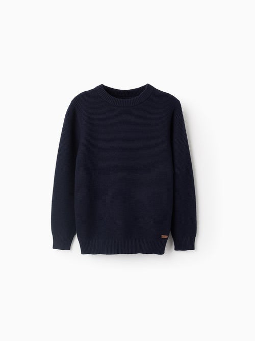 Pull en Maille avec Texture en Coton - Kiabi