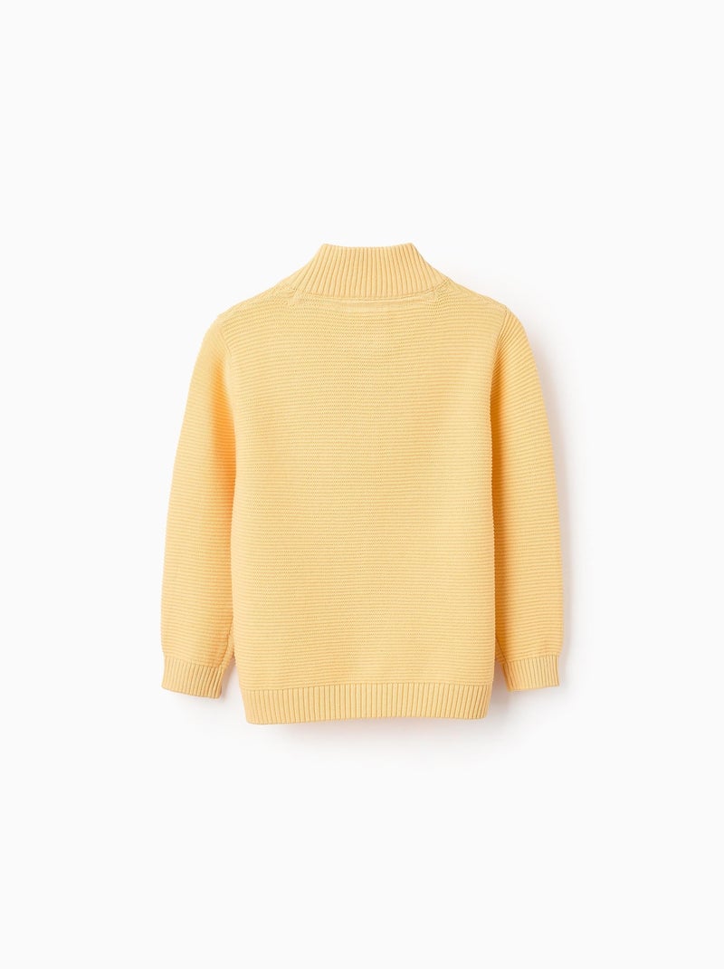Pull en Maille avec Texture en Coton Jaune clair - Kiabi