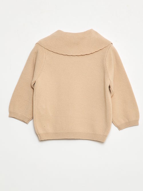 Pull en maille avec un large nœud fantaisie devant - Kiabi