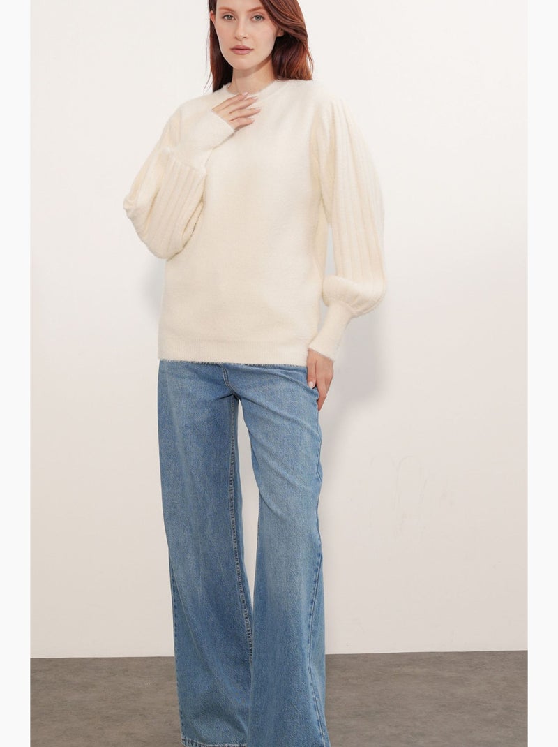 Pull en maille bdart Crème - Kiabi