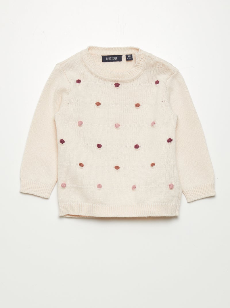 Pull en maille Beige - Kiabi