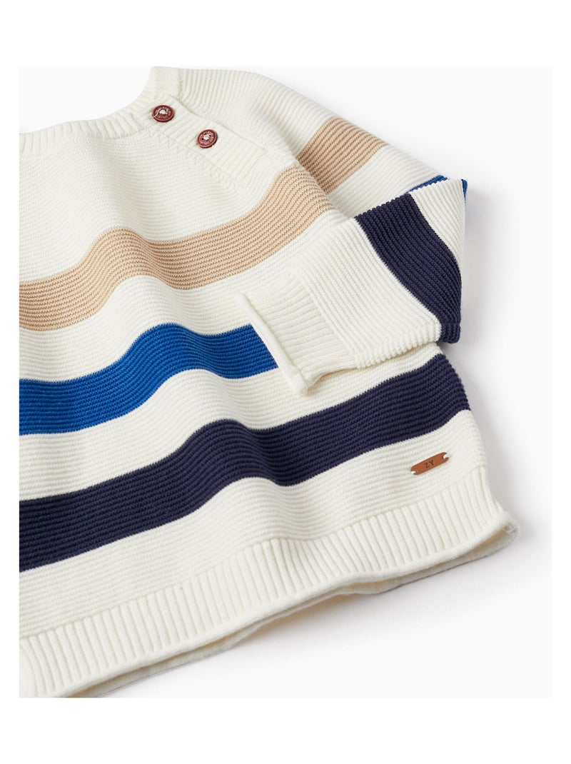 Pull en maille blanc à manches longues pour bébé garçon manches longues ATLANTIC COMPANY Beige clair - Kiabi
