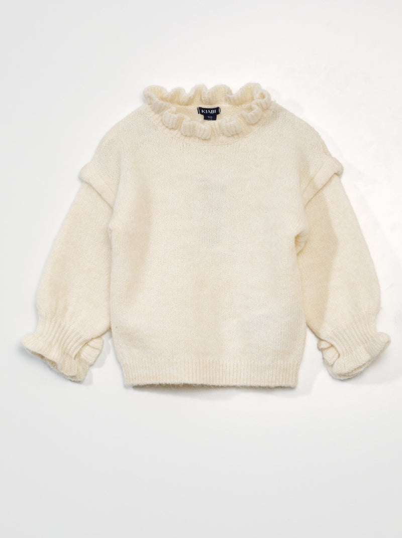 Pull en maille Blanc - Kiabi