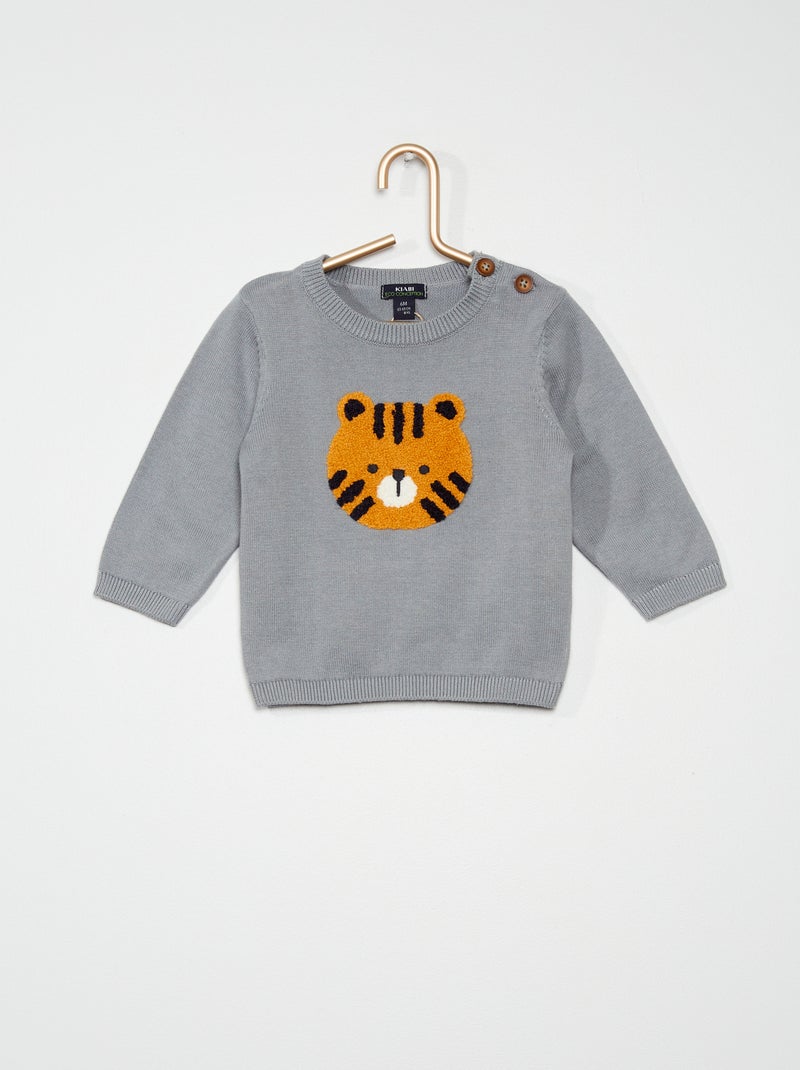 Pull en maille bleu ciel - Kiabi