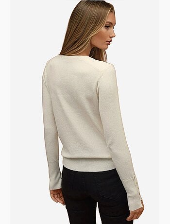 Pull en maille boutonnée à col rond hiccup