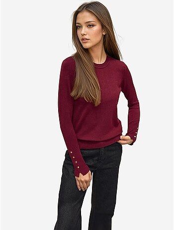 Pull en maille boutonnée à col rond hiccup